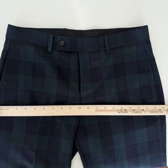 Ralph Lauren Pants Mens 32x30 Green Blue Tartan Plaid 100% Wool Blackwatch Chino - Picture 9 of 11